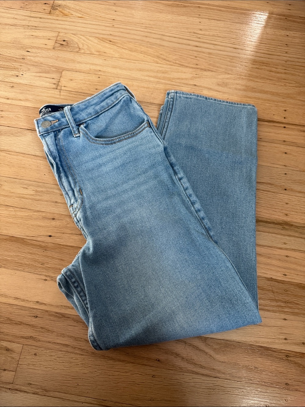 Hollister Light Blue women’s jeans- ultra high rise vintage straight